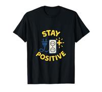 Stay Positive Electrician Graphic | Outlet O + Plus Sign T-Shirt