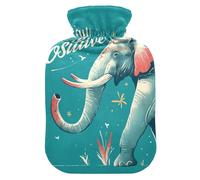 Stay Positive Elephant hot Water Bottles with Soft Cover, 2L hot Water Bag for Sore Muscle, Sore Muscle, Sore Muscle