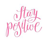 Stay Positive Handwritten Lettering Quote Wall Stickers Paster Paper 42x48.6cm Multiple Size Options Pink