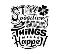 Stay Positive Motivational Wall Decal - Inspirational Quote Vinyl Sticker for Home, Office, Classroom Decor - Easy to Apply & Remove - Modern Wall Art Design