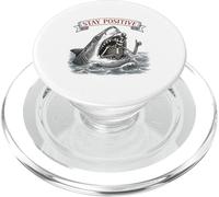Stay Positive Skeleton Captain Shark Ocean Waves PopSockets PopGrip for MagSafe