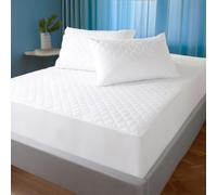 Stay-put, 40cm deep-fit mattress protector. Add a hygienic layer of breathable