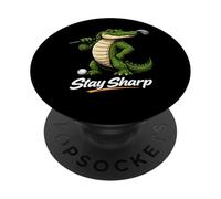 Stay Sharp Alligator Golf Graphic PopSockets Adhesive PopGrip