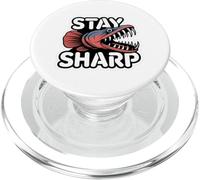 STAY SHARP Angry Fish Humorous Tough Lake River Sports PopSockets PopGrip for MagSafe