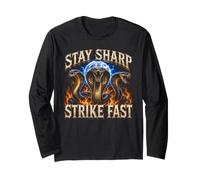 Stay Sharp Strike Fast Cobra Fierce Wildlife Art Long Sleeve T-Shirt