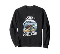 Stay Shellaxed Surf Turtle Adventure Beach Fun Sweatshirt