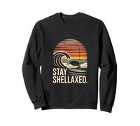 Stay Shellaxed Turtle Ocean Sunset Wave Sweatshirt