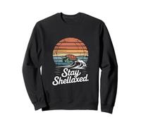 Stay Shellaxed Turtle Ocean Sunset Wave Sweatshirt