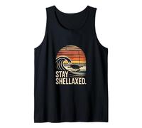Stay Shellaxed Turtle Ocean Sunset Wave Tank Top