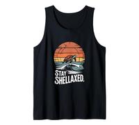 Stay Shellaxed Turtle Ocean Sunset Wave Tank Top