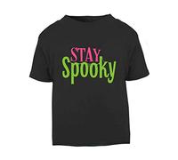 Stay Spooky Halloween Statement Short Sleeve Cotton Toddler t Shirt, 3-4 Years, Black
