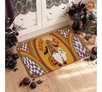Stay Spooky Retro Gnome Ghost Quote Halloween Kitchen Rugs 16x24 Inch