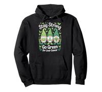 Stay Strong, Green Ribbon and Heart, Liver Cancer Awareness Pullover Hoodie