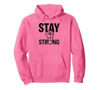 Stay Strong Motivational Fist for Resilience Pullover Hoodie, Adult Unisex, Bright Pink, L