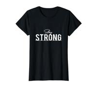 Stay Strong |Motivational | Inspirational Apparel Value Graphic T-Shirt, Women, Black, L