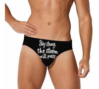 Stay Strong The Storm Wil Pass Men's Swim Brief Sexy Bikini Swimwear Bathing Swimsuit Trunks L