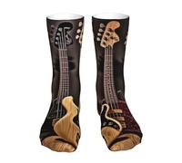 Stay Stylish And Comfortable With Guitar Bass Music Musical Instruments Socks For Men And Women - The Perfect Casual Mid-Calf Compression Sockings With A Trendy Fashion Print Mid-Calf Socks 40cm.