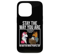 Stay The Way You Are Pink Hair Unicorn Job Interview Case for iPhone 13 Pro