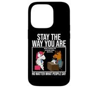 Stay The Way You Are Pink Hair Unicorn Job Interview Case for iPhone 14 Pro