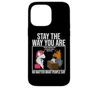 Stay The Way You Are Pink Hair Unicorn Job Interview Case for iPhone 14 Pro Max