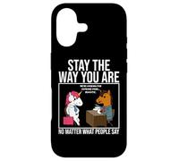 Stay The Way You Are Pink Hair Unicorn Job Interview Case for iPhone 17