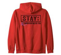 Stay Tomorrow Needs You Semicolon Suicide Prevention Zip Hoodie
