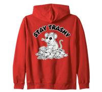 Stay Trashy Cute Trash Rat Garbage Meme Zip Hoodie