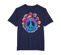 Stay Trippie Little Hippie Magic Mushroom Psychedelic Womens T-Shirt, Men's Big and Tall, Navy Blue, 2X Tall