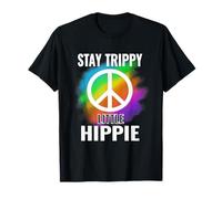 Stay Trippy Little Hippie 70s Style Psychedelic Peace Symbol T-Shirt