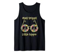 Stay Trippy Little Hippie Glasses Camping and Flower 60s 70s Tank Top