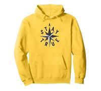 Stay True Compass Star Inspirational Pullover Hoodie, Adult Unisex, Lemon, XL