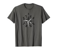 Stay True Compass Star Inspirational T-Shirt, Men, Asphalt Grey, Large