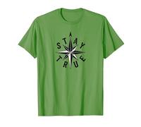 Stay True Compass Star Inspirational T-Shirt, Men, Grass, XL
