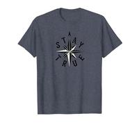 Stay True Compass Star Inspirational T-Shirt, Men, Heather Blue, Large