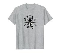 Stay True Compass Star Inspirational T-Shirt, Men, Heather Grey, 6XL