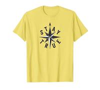 Stay True Compass Star Inspirational T-Shirt, Men, Lemon, XL