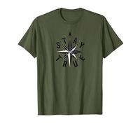 Stay True Compass Star Inspirational T-Shirt, Men, Olive Green, X-Large