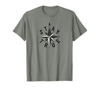 Stay True Compass Star Inspirational T-Shirt, Men, Olive Heather, 3XL
