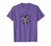 Stay True Compass Star Inspirational T-Shirt, Men, Purple Heather, XL