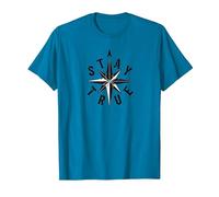 Stay True Compass Star Inspirational T-Shirt, Men, Sapphire, 3XL