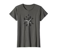 Stay True Compass Star Inspirational T-Shirt, Women, Asphalt Grey, X-Small