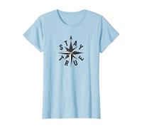 Stay True Compass Star Inspirational T-Shirt, Women, Baby Blue, 3XL