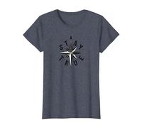 Stay True Compass Star Inspirational T-Shirt, Women, Heather Blue, X-Small