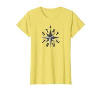 Stay True Compass Star Inspirational T-Shirt, Women, Lemon, XL