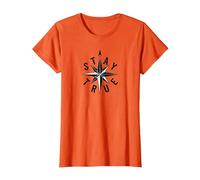 Stay True Compass Star Inspirational T-Shirt, Women, Orange, XL