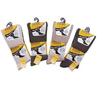 Stay Up 12 Pairs Mens 99% Cotton Non Elastic Diabetic Socks Assorted Colours