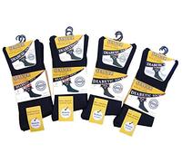 Stay Up 6 Pairs Mens 99% Cotton Non Elastic Diabetic Socks Blacks