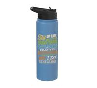 Stay Up Late Graveyards Dead Relatives Genealogy Humor Stainless Steel Insulated Water Bottle