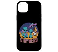 Stay Weird Alien UFO Space Retro Festival Sci-Fi Geek Gift Case for iPhone 14 Plus