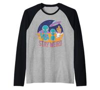 Stay Weird Alien UFO Space Retro Festival Sci-Fi Geek Gift Raglan Baseball Tee